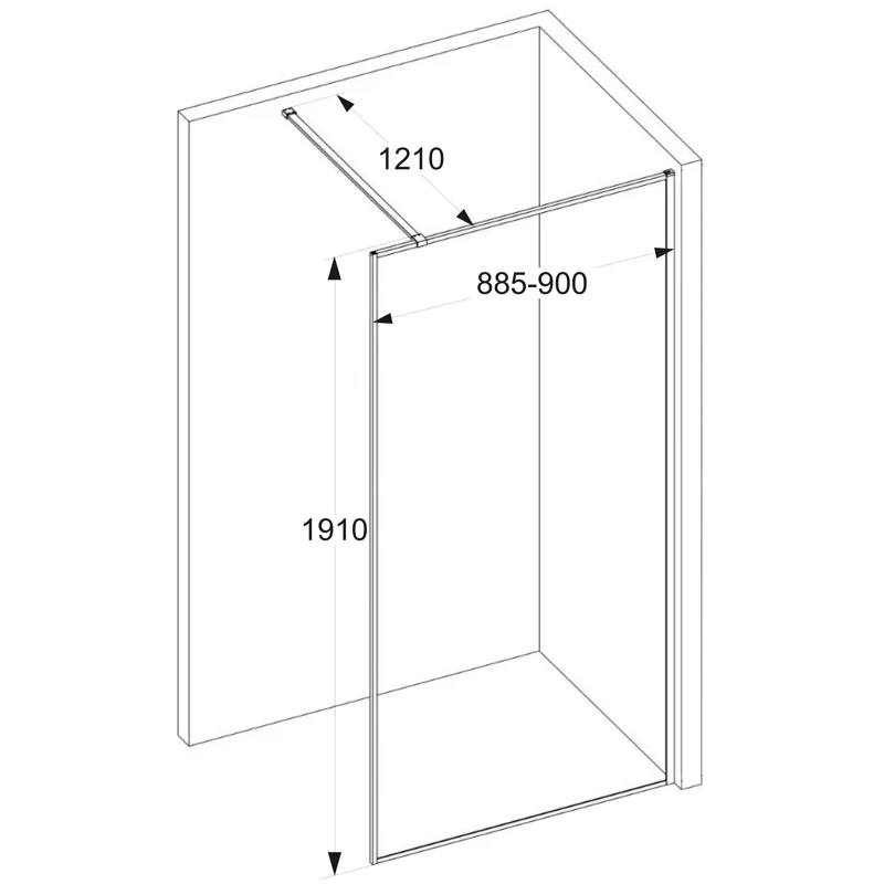 Ограждение STRIP T90 душевое Ceruttispa без поддона (90x190)