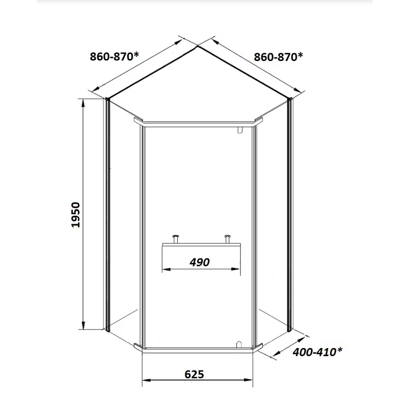 Ограждение CHIKA ZP91T душевое Ceruttispa без поддона (90х90х195)