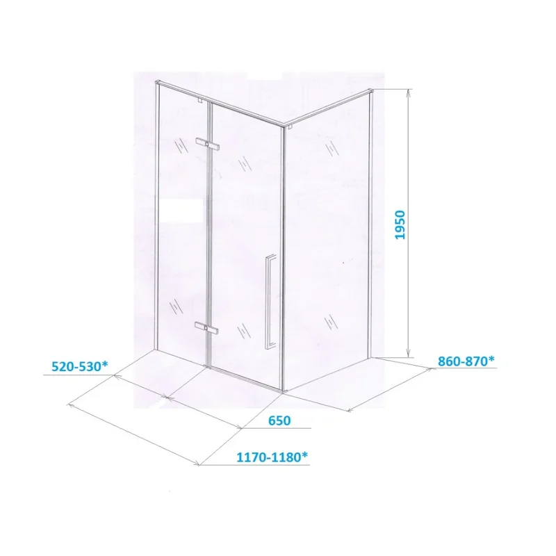 Ограждение C1A душевое Ceruttispa без поддона (120x90x195)