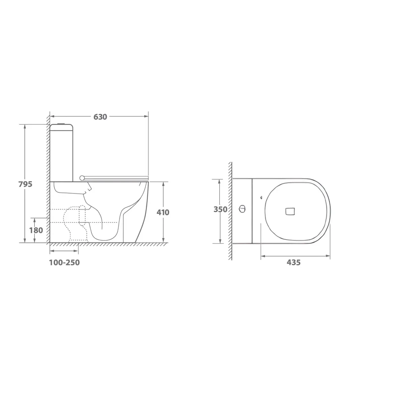 Унитаз VINCE Tornado напольный безободковый Ceruttispa CT10373 (630х350х795) Ceruttispa
