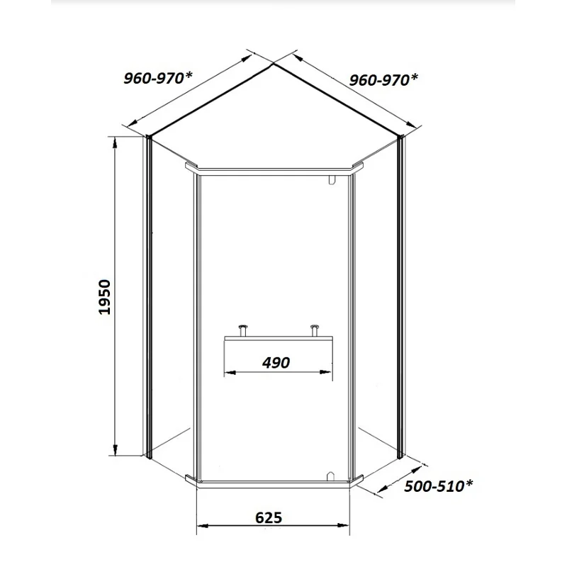Ограждение CHIKA ZP101B душевое Ceruttispa без поддона (100x100x195)