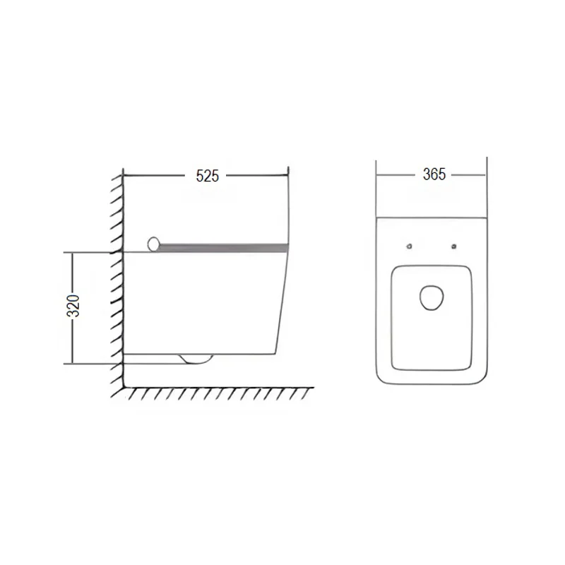 Унитаз VIOLA Aria Tornado подвесной безободковый белый со смывом торнадо Ceruttispa (525х365х320) CT10583 