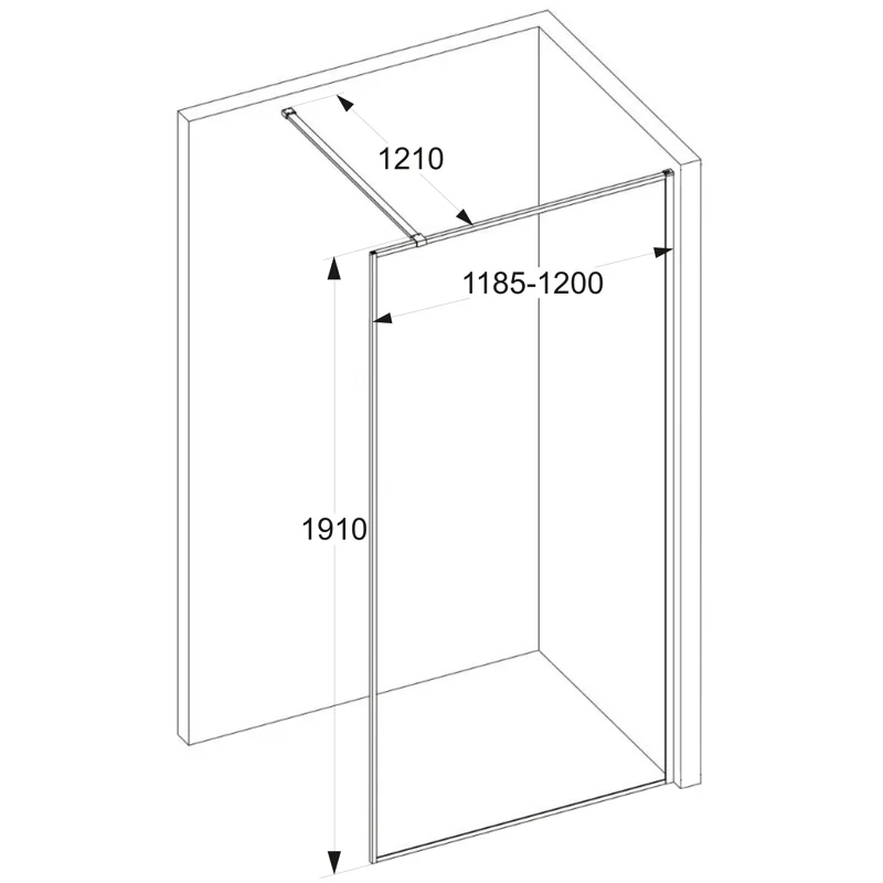 Ограждение STRIP T120 душевое Ceruttispa без поддона (120x190)