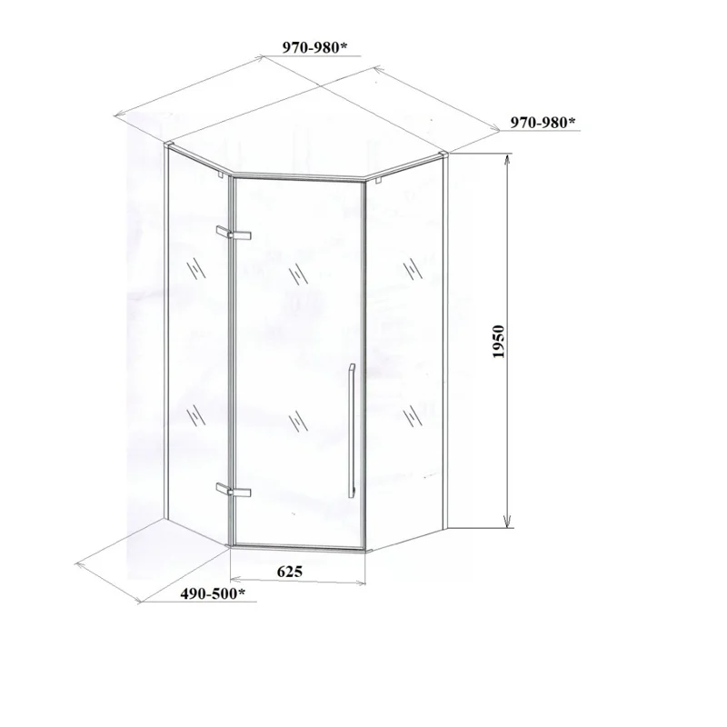 Ограждение C2AW душевое Ceruttispa без поддона (100x100x195)