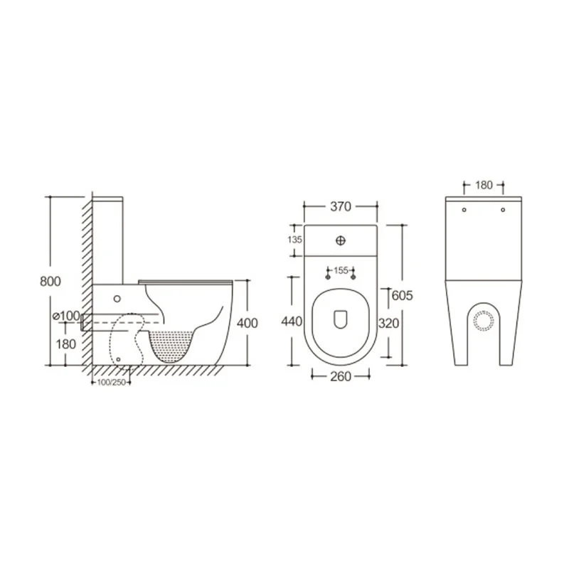 Унитаз ORLTER напольный безободковый белый Ceruttispa CT9867 (605х370х800)