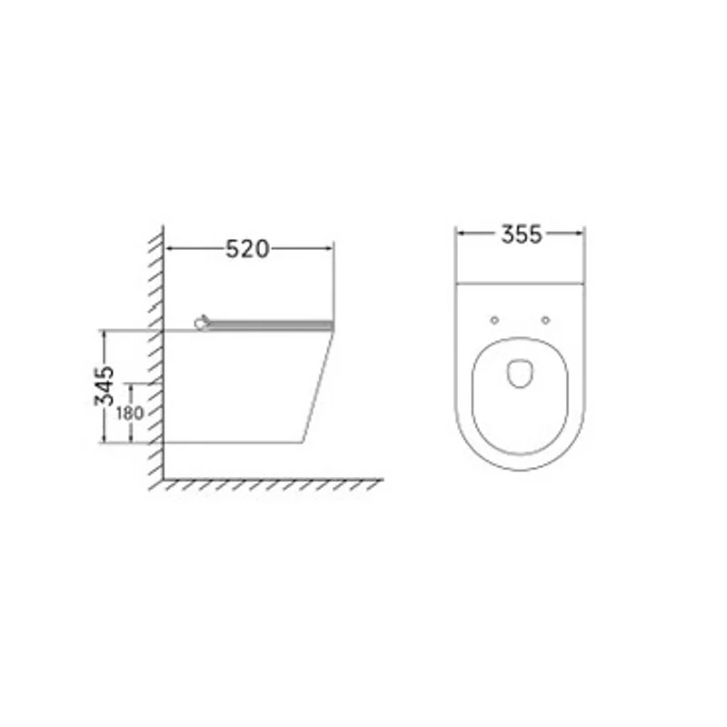 Унитаз FARO Aria Tornado подвесной безободковый CT10833 (520х355х345) Ceruttispa