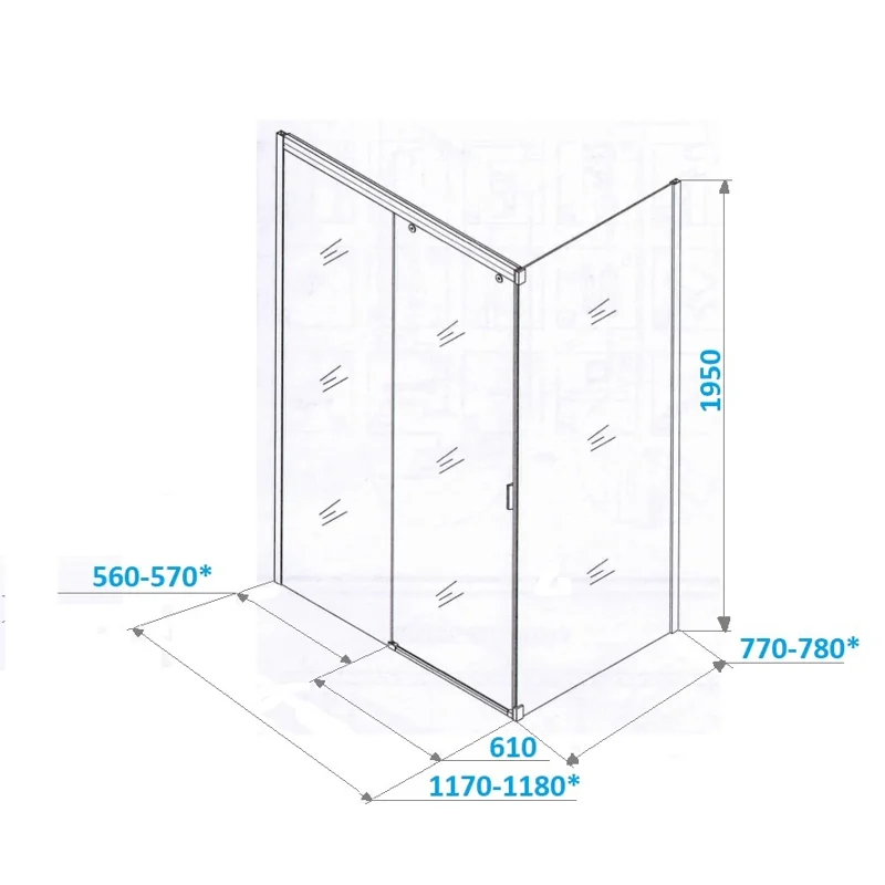 Ограждение MARBELLA 120B R душевое Ceruttispa без поддона (80x120x190)
