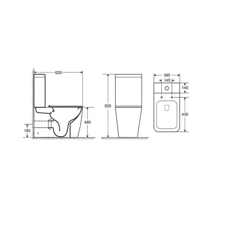 Унитаз CHIKA напольный безободковый высокий Ceruttispa CT8708 (620х385х920)