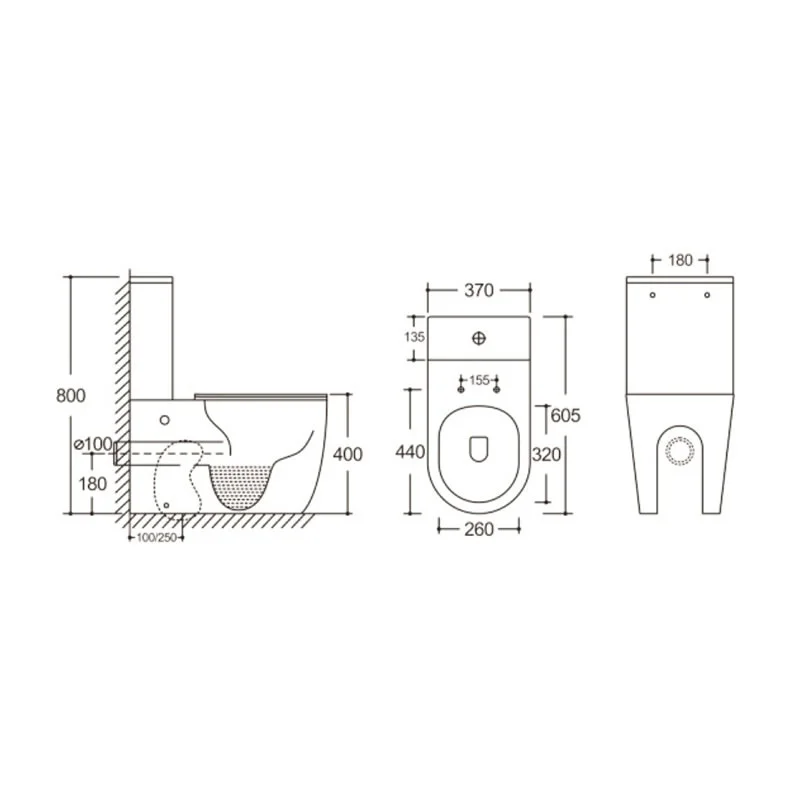 Унитаз ORLTER MB напольный безободковый черный матовый Ceruttispa CT9866 (605х370х800) 