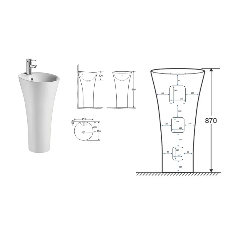 Раковина ADELINA напольная Ceruttispa  455x455x870