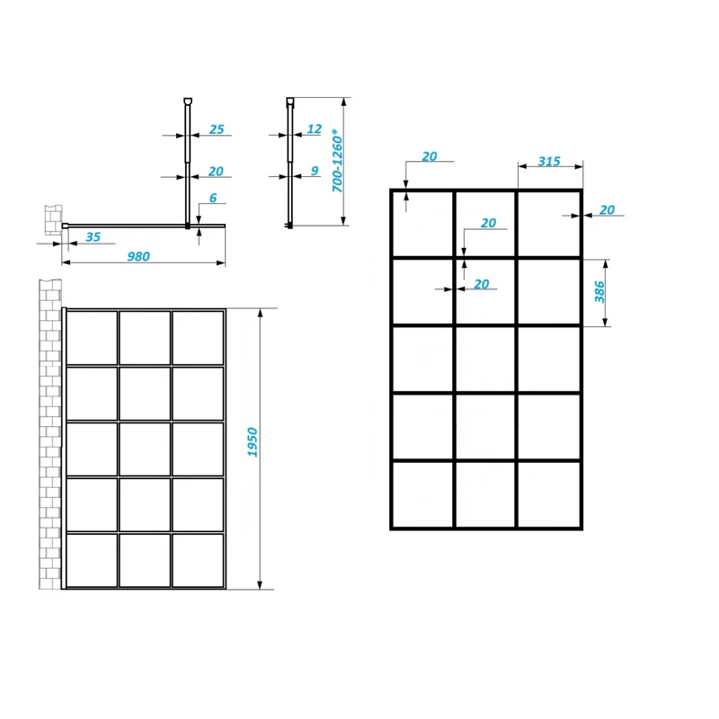 Ограждение MUZA T100 душевое Ceruttispa без поддона (100x195)