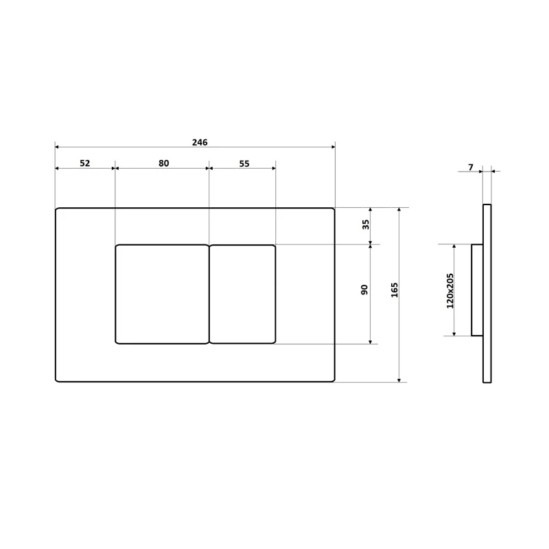 Кнопка CR03BS смыва для инсталляций из нержавеющей стали Ceruttispa (матовая сталь)