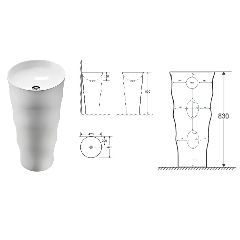 Раковина ALESSIA напольная Ceruttispa 420x420x830