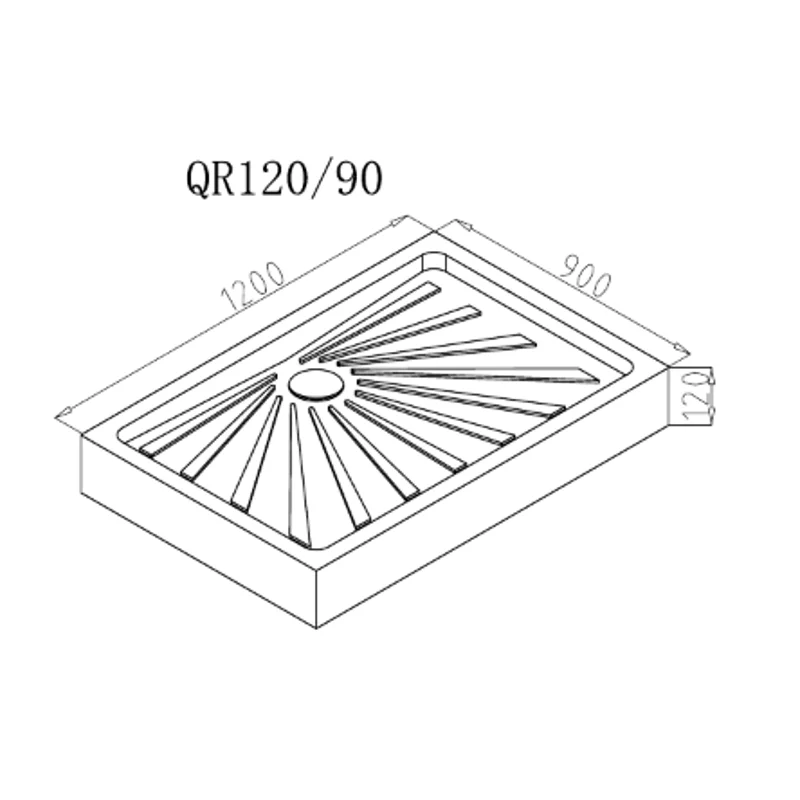 Поддон QR120/90 Ceruttispa прямоугольный (120х90x12)

