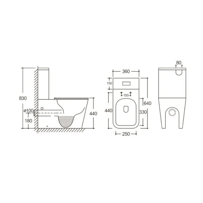 Унитаз MAIELLA напольный безободковый Ceruttispa CT10314 (640х370х810) сиденье дюропласт с микролифтом Ceruttispa