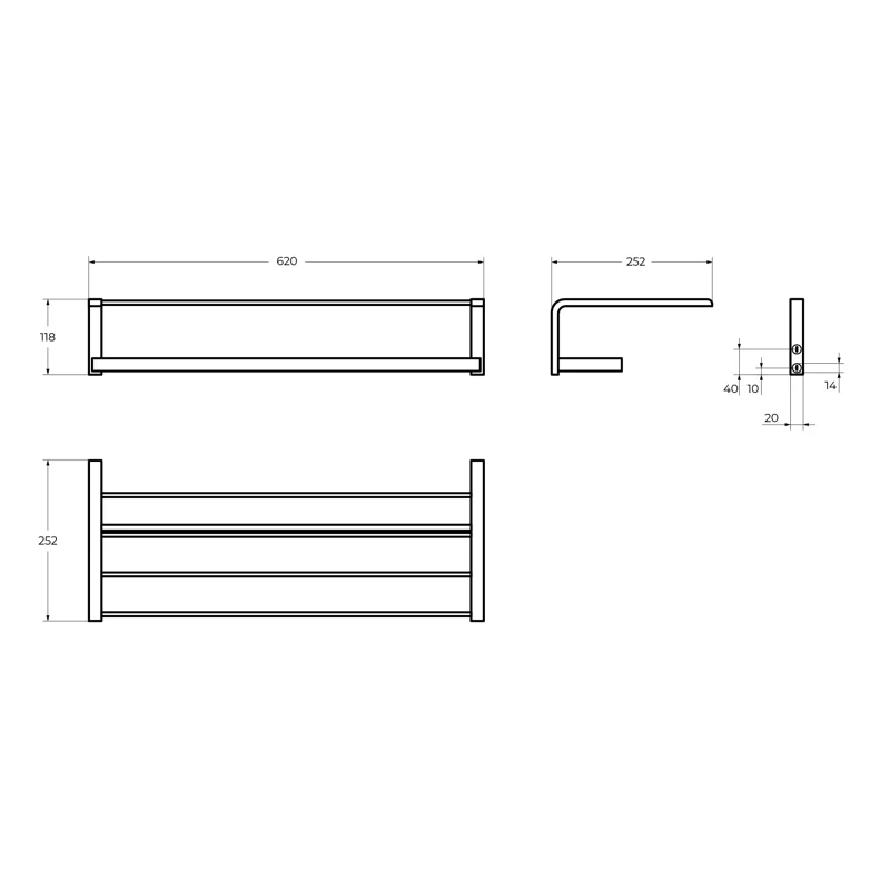 Полка для полотенец CEZARES ULTIMA CZR-F-8925