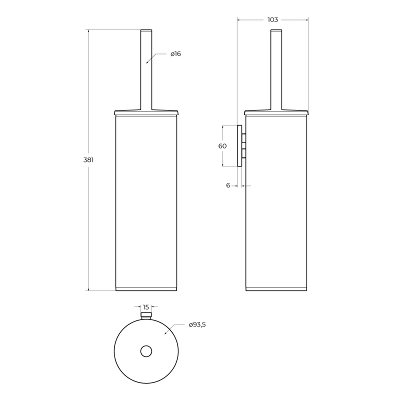 Ёршик для унитаза CEZARES RELAX-TBS-M-GM