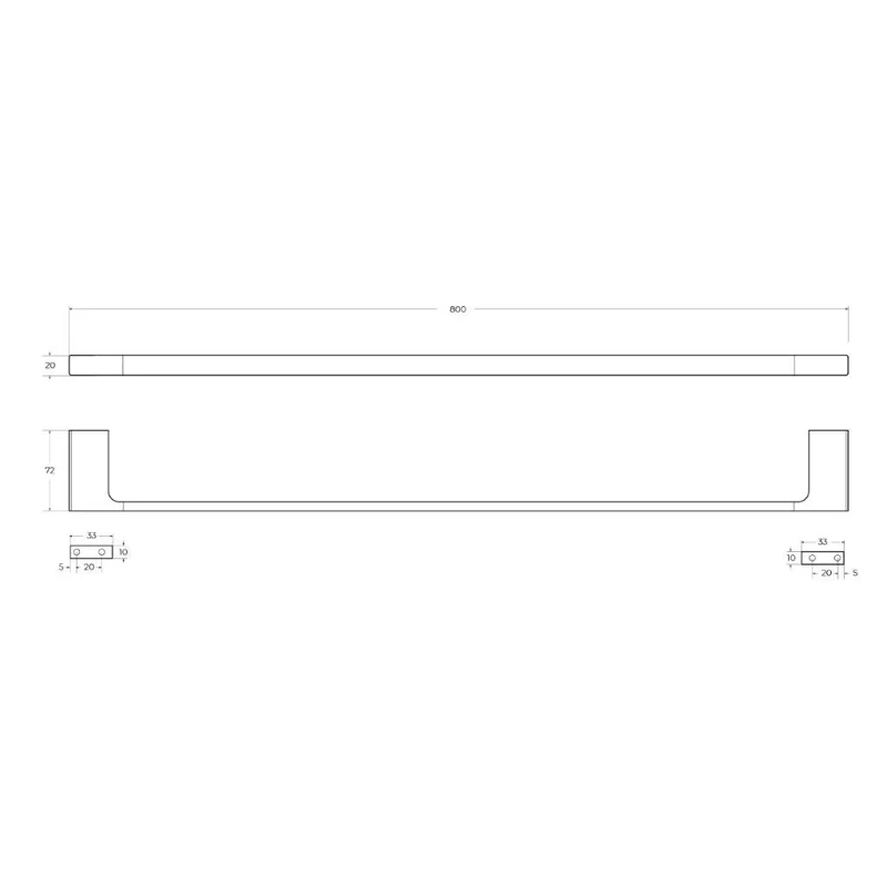 Полотенцедержатель CEZARES SLIDER-TH-80-NOP