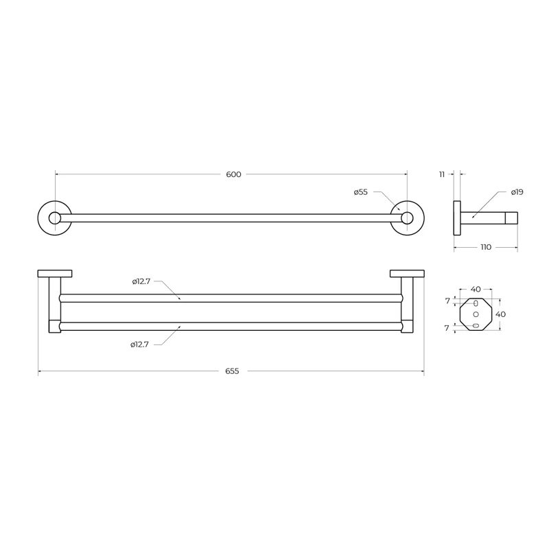Полотенцедержатель двойной CEZARES RELAX-THD-65-GM