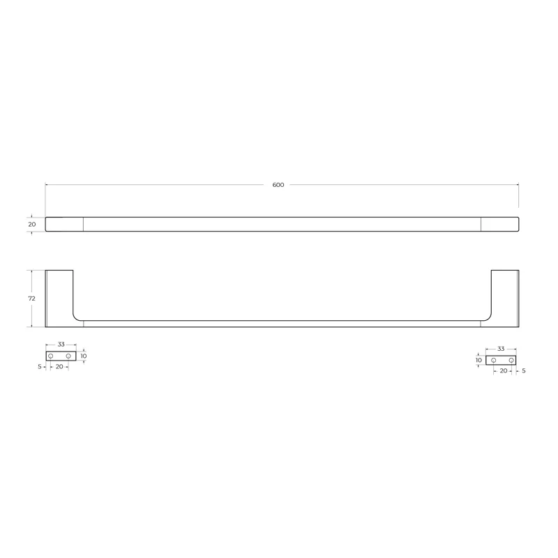 Полотенцедержатель CEZARES SLIDER-TH-60-01