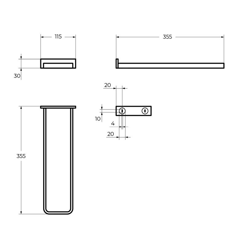 Двойной полотенцедержатель CEZARES MAXIMA CZR-F-8915