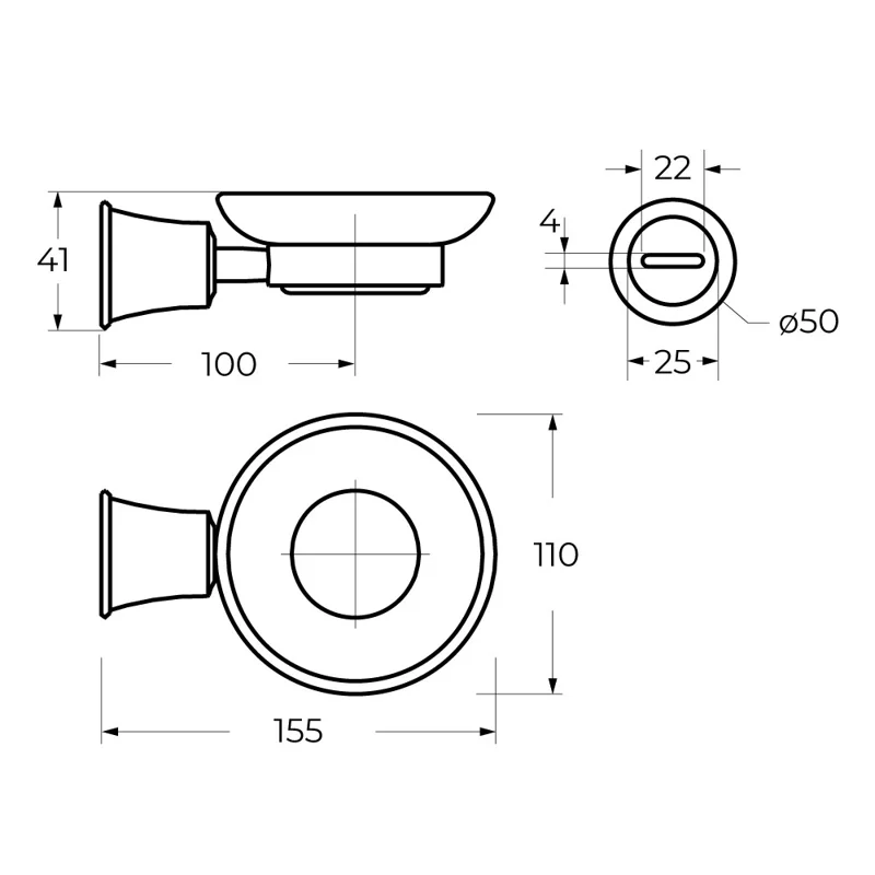 Мыльница подвесная CEZARES CZR-F-8987-BORO1