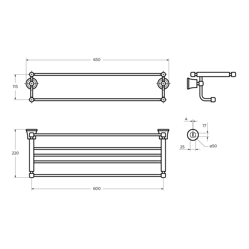 Полка для полотенец CEZARES LIBERTY CZR-F-8980