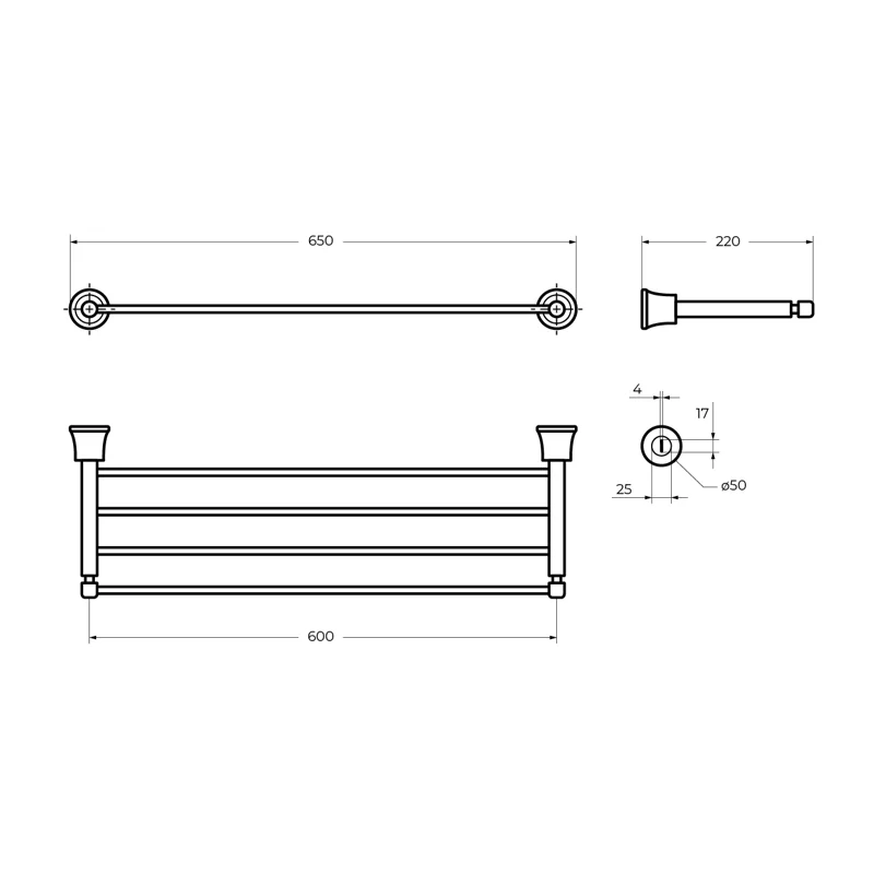 Полка для полотенец CEZARES LIBERTY CZR-F-8983
