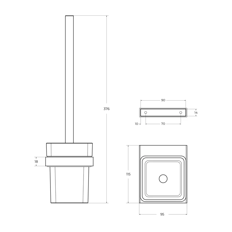Ёршик для унитаза подвесной CEZARES SLIDER-TBS-V-01