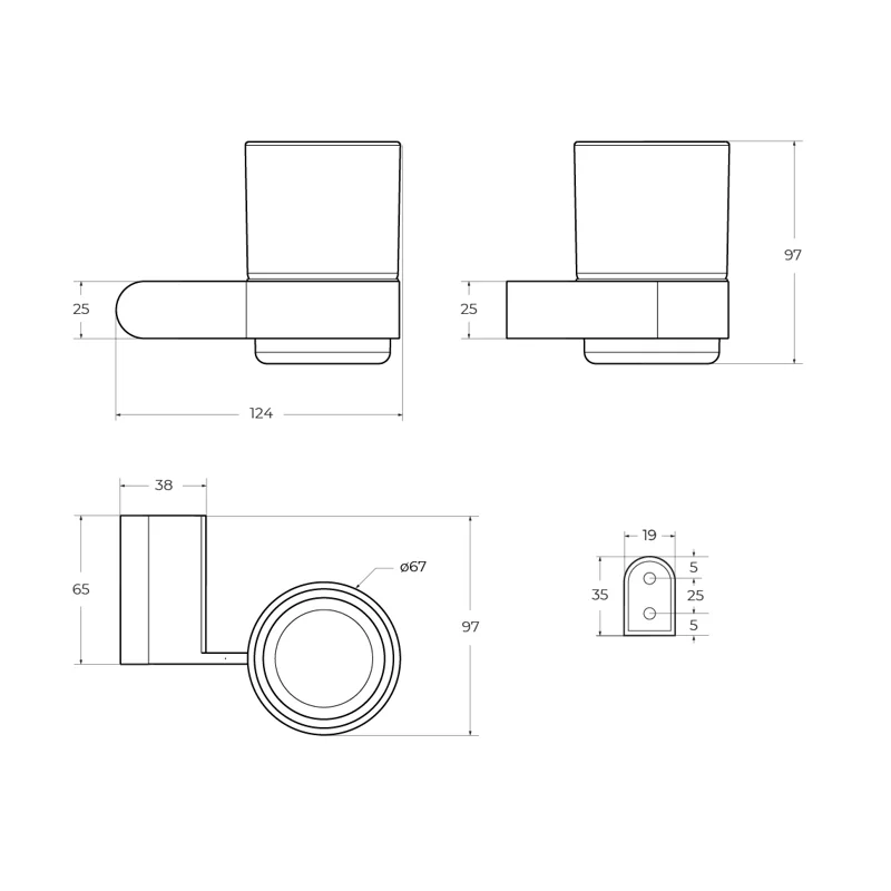 Стакан подвесной CEZARES STYLUS-TUMS-01