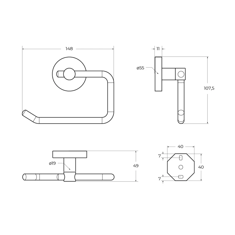 Держатель для туалетной бумаги CEZARES RELAX-PH1-BORO