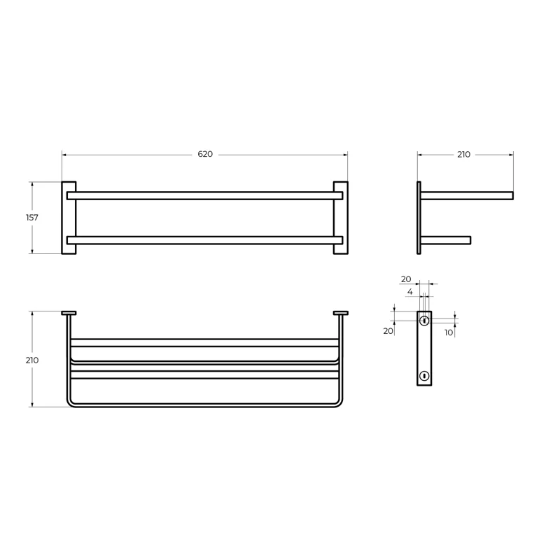 Полка для полотенец CEZARES MAXIMA CZR-F-8910
