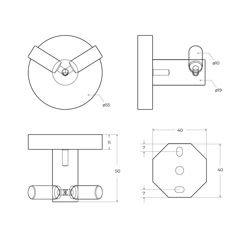 Крючок двойной CEZARES RELAX-HKD-NOP