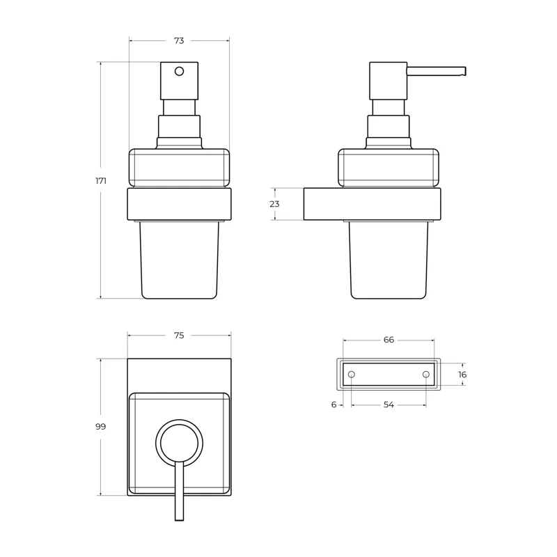 Диспенсер для мыла подвесной CEZARES SLIDER-SOIS-V-GM
