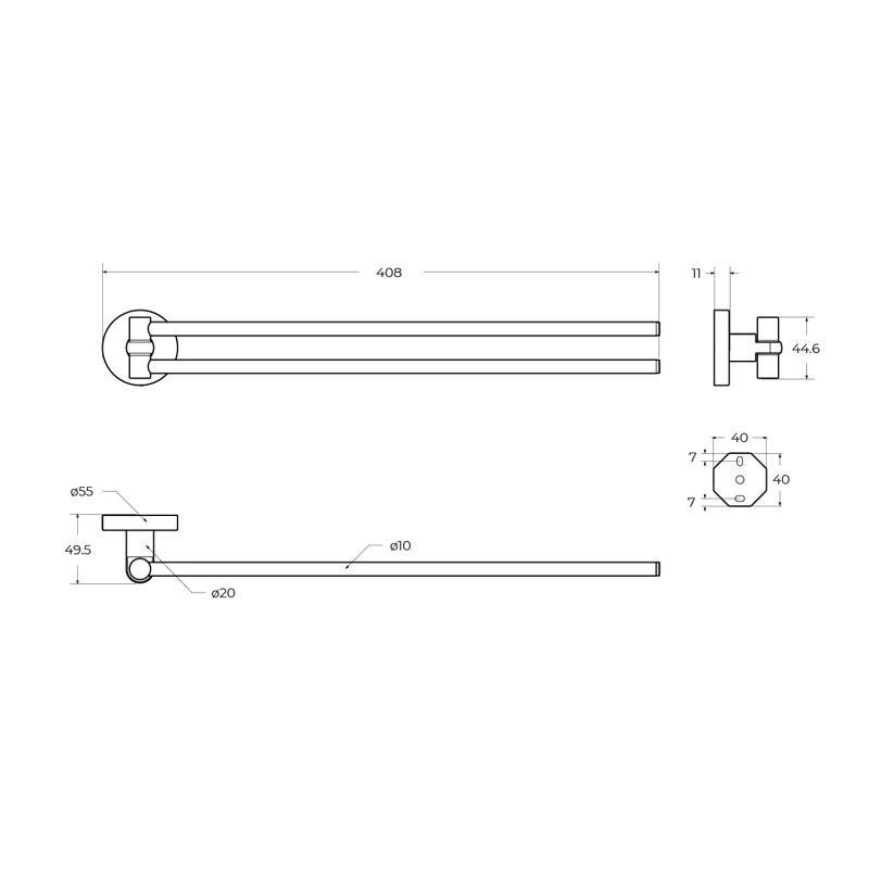 Полотенцедержатель двойной CEZARES RELAX-THD-S-01