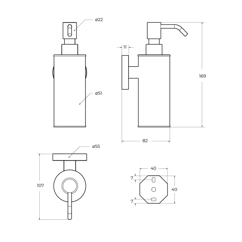 Диспенсер для мыла подвесной CEZARES RELAX-SOIS-M-BORO