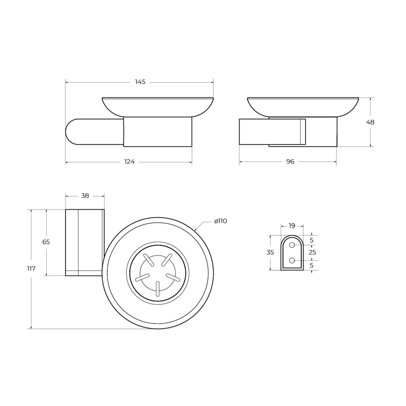 Мыльница подвесная CEZARES STYLUS-SODS-BORO