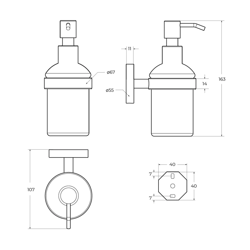 Диспенсер для мыла подвесной CEZARES RELAX-SOIS-V-BORO