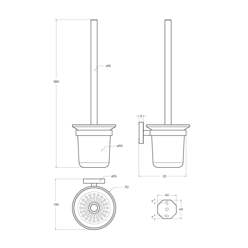 Ёршик для унитаза CEZARES RELAX-TBS-V-IN