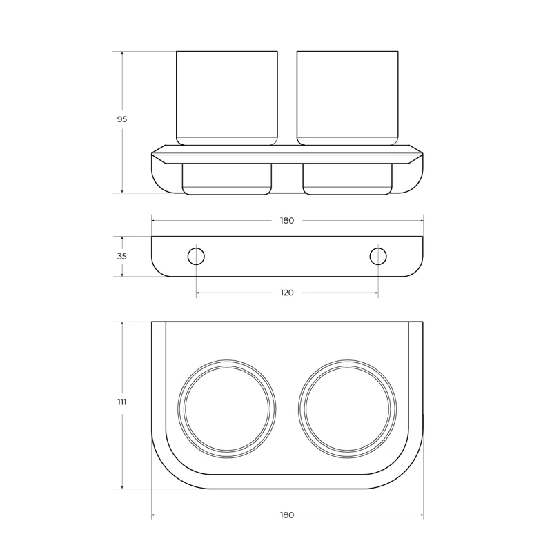Стакан подвесной двойной CEZARES LINER-TUMDS-01