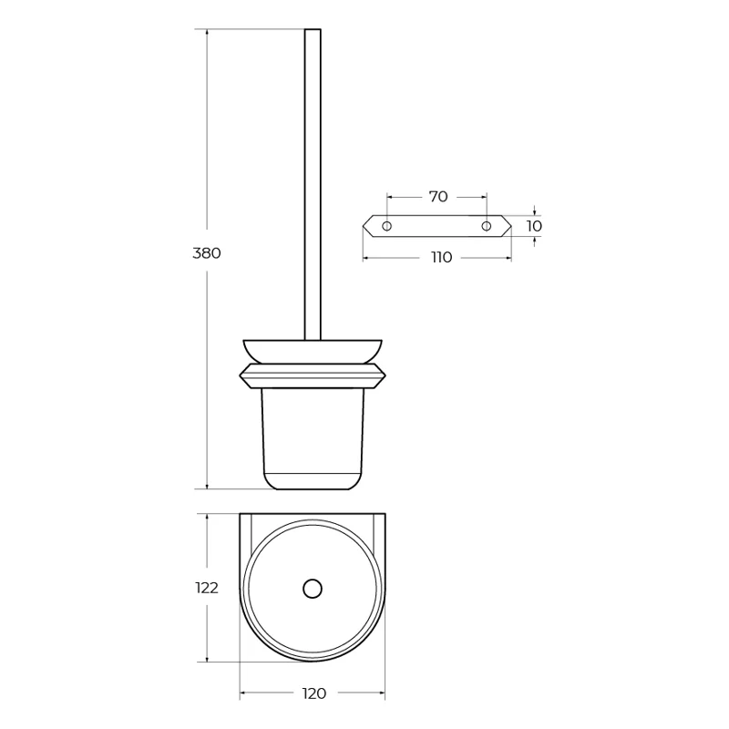 Ёршик для унитаза подвесной CEZARES LINER-TBS-V-GM