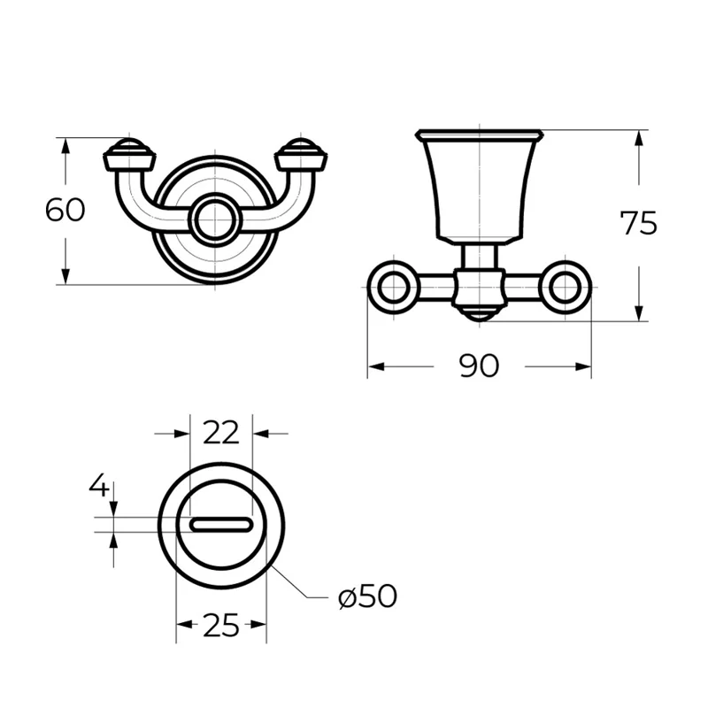Крючок двойной CEZARES CZR-F-8988-BORO1