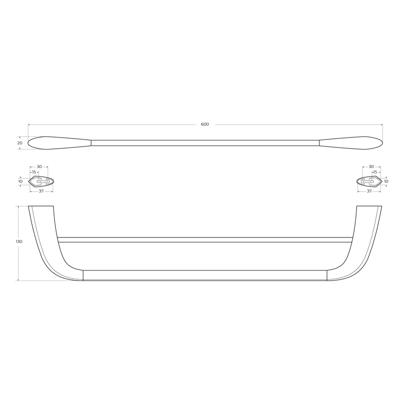 Полотенцедержатель двойной CEZARES LINER-THD-60-GM