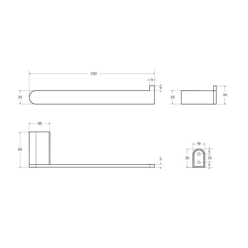 Полотенцедержатель CEZARES STYLUS-TH02-NOP