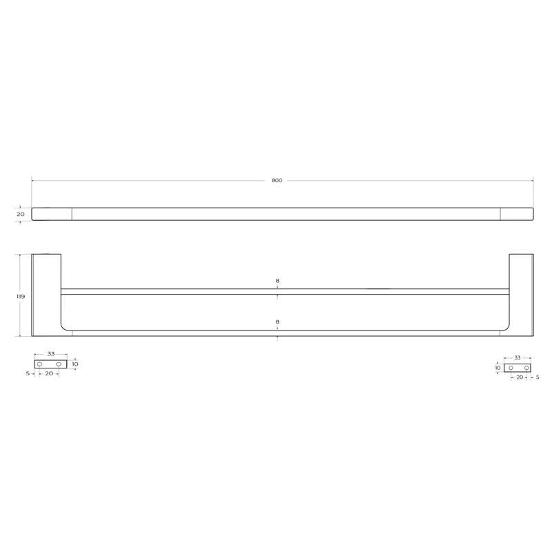 Полотенцедержатель двойной CEZARES SLIDER-THD-80-GM