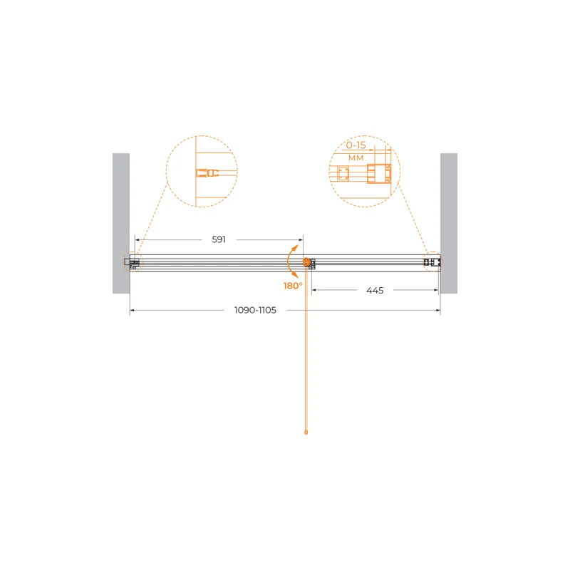 Душевая дверь CEZARES URBAN-B-12-110-C-CR