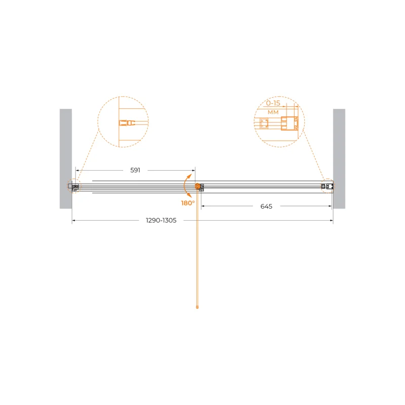Душевая дверь CEZARES URBAN-B-12-130-C-CR