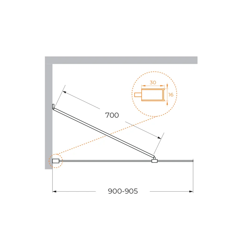 Душевая шторка на ванну CEZARES LIBERTA-V-1-TB-90/155-C-Cr