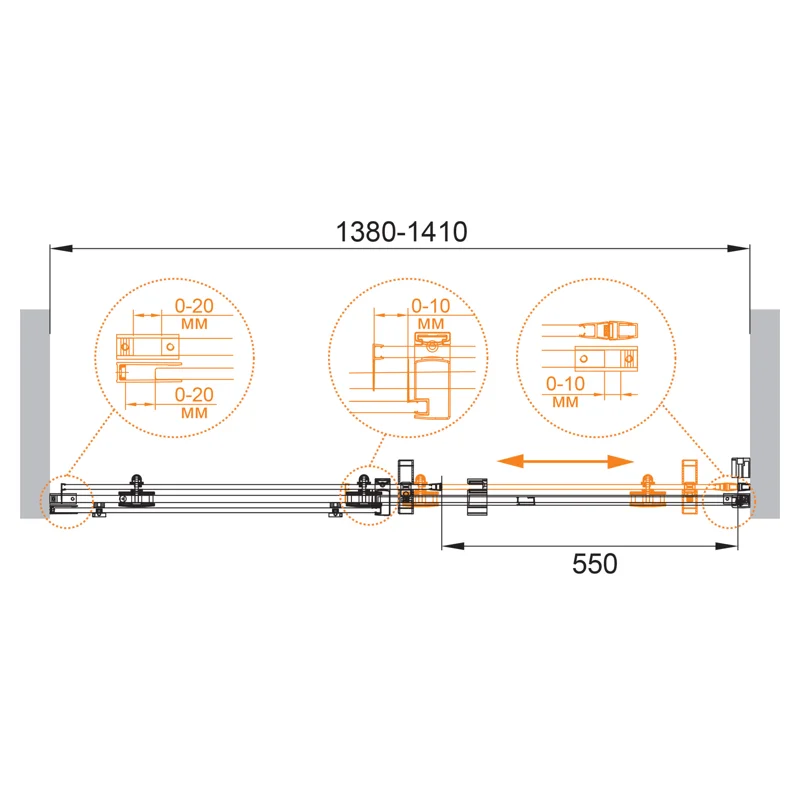 Душевая дверь CEZARES STYLUS-O-M-BF-1-140-C-Cr