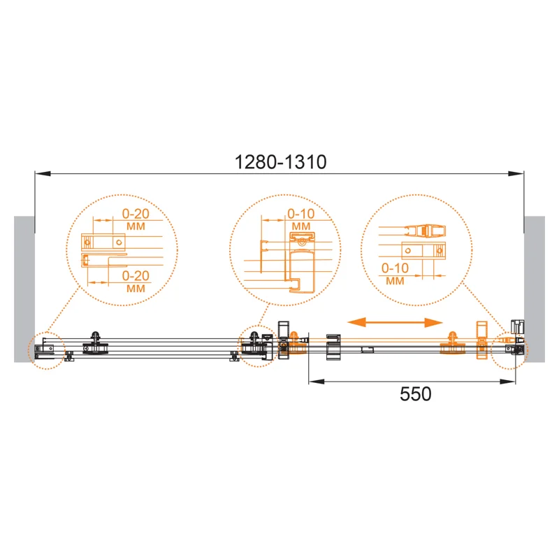 Душевая дверь CEZARES STYLUS-O-M-BF-1-130-C-Cr